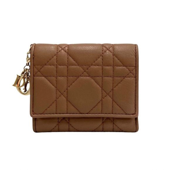 DIOR Beige Lambskin Leather Wallet - Picture 1 of 10